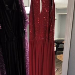 Elegant Red Sequin Dress